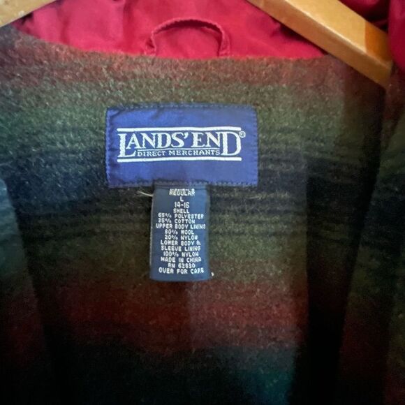 Lands End ~ Women’s Red Outerwear Jacket ~ Plaid Wool Lining ~ size L - Picture 11 of 13